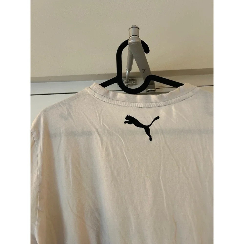 Puma Color‎ Block T Shirt White Black Logo Men's Size Medium - Picture 4 of 9